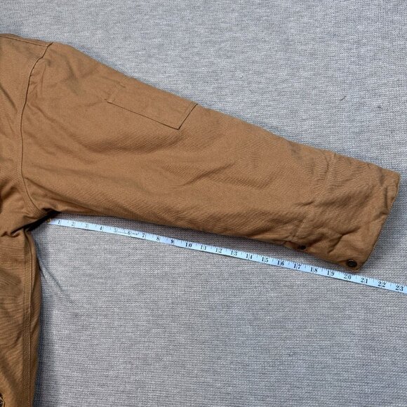 Old Mill Mens Brown Insulated Coat Canvas Jacket Snap Zip Fleece Lined Size XL - Picture 13 of 14